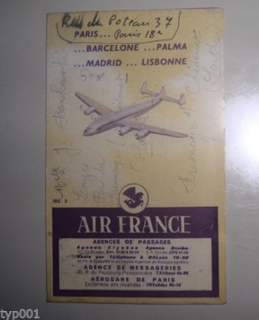 AIR FRANCE - 1951 TIMETABLE & TARIFFS SPAIN & PORTUGAL