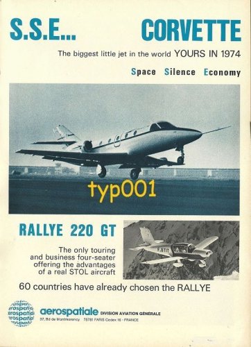 AEROSPATIALE - 1973 - CORVETTE JET PRINT AD & SELENIA AIR TRAFFIC CONTROL AD