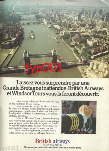 BRITISH AIRWAYS - 1974 - BE SURPRISED PRINT AD - FRENCH & WINSTON 1974 PRINT AD