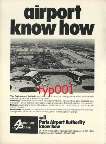AEROPORT DE PARIS - 1973 AIRPORT KNOW HOW & REDIFON FLIGHT SIMULATORS PRINT ADS