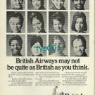 BOAC - BEA - BRITISH AIRWAYS - 1974 -  MAY NOT BE QUITE AS BRITISH PRINT AD