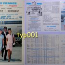 AIR FRANCE - 1975 - FRANCE-SWITZERLAND TIMETABLE & TARIFFS