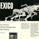 OMEGA - 1968 - MEXICO OLYMPICS 600 MILLION VIEWERS WILL SEE OMEGA TIME PRINT AD