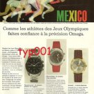OMEGA - 1968 - MEXICO OLYMPICS FRENCH PRINT AD - ATHLETES TRUST OMEGA