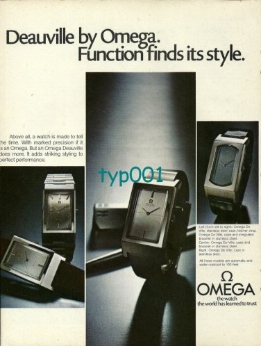 OMEGA - 1974 - DE VILLE WATCH -  FUNCTION FINDS ITS STYLE PRINT AD