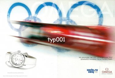 OMEGA - 2014 - SEAMASTER SOCHI WINTER OLYMPICS RUSSIA BOBSLEDDING PRINT AD