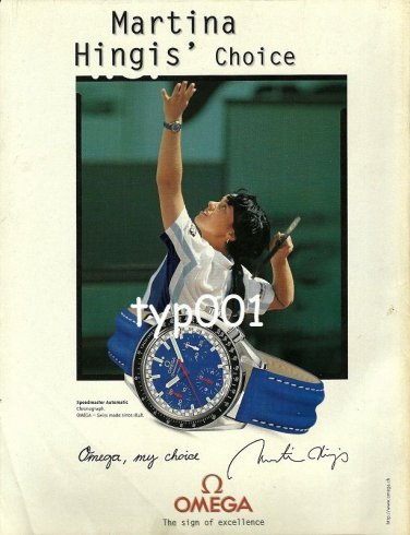 OMEGA - 1999 - MARTINA HINGIS' CHOICE PRINT AD - TENNIS STAR