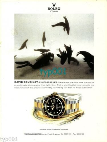 ROLEX - 2000 - DAVID DOUBILET UNDERWATER PHOTOGRAPHER PRINT AD