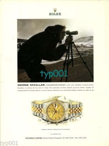 ROLEX - 2000 - GEORGE SCHALLER THE CONSERVATIONIST PRINT AD