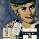 PLAYER'S - 1959 - HAMBURG TO NEW YORK ON BOARD LUFTHANSA - STEWARDESS PRINT AD
