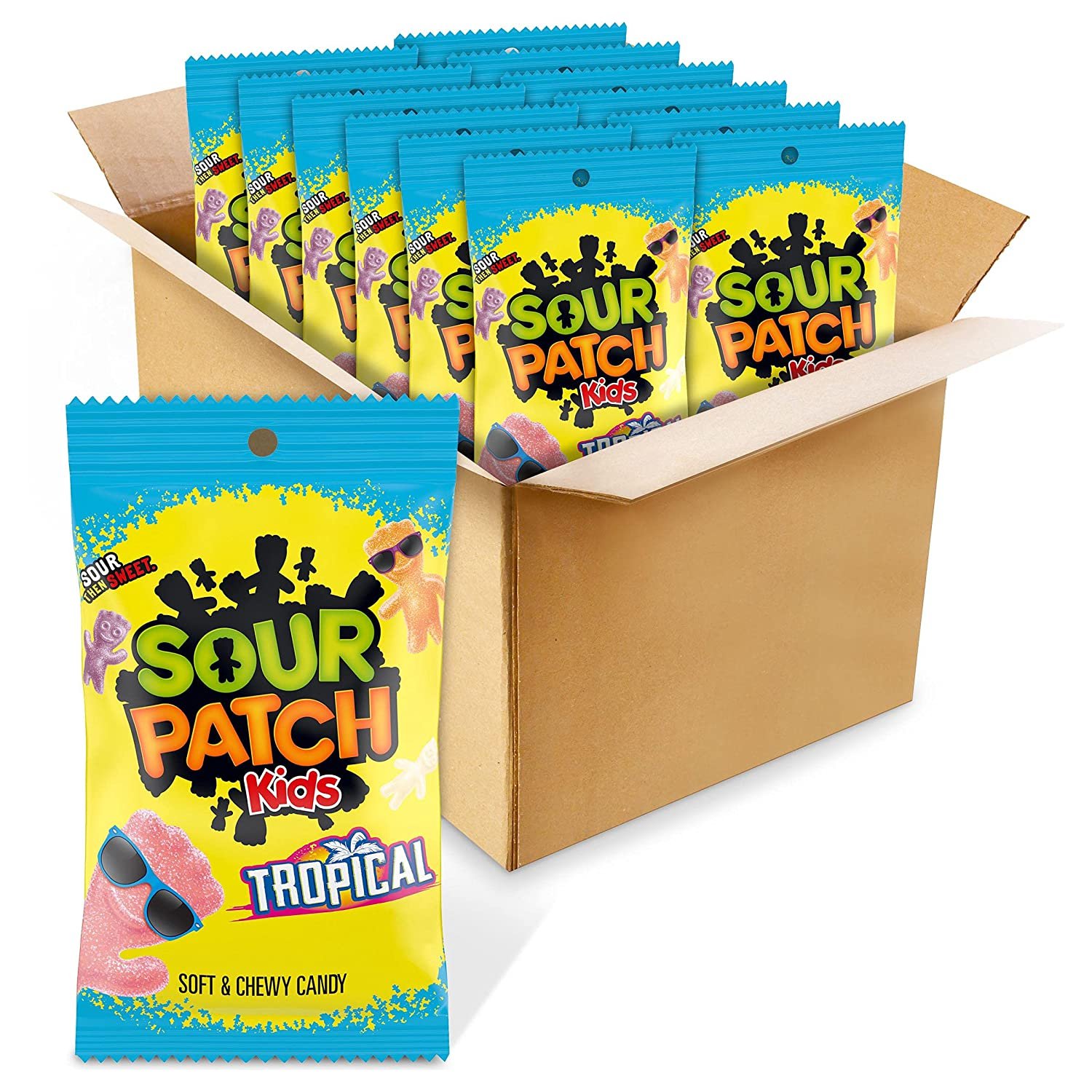 SOUR PATCH KIDS Candy, Tropical Flavor, 12 Bags (8 oz.) - Free Shipping