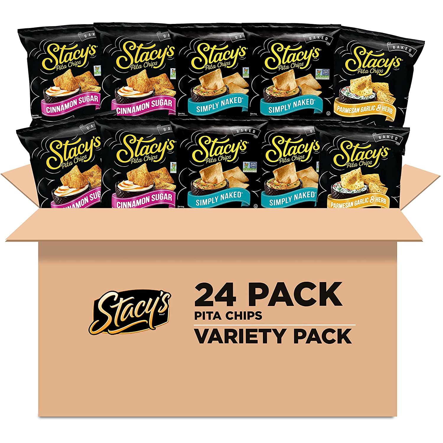 Stacy's Pita Chips Variety Pack, 1.5 Ounce (Pack of 24)