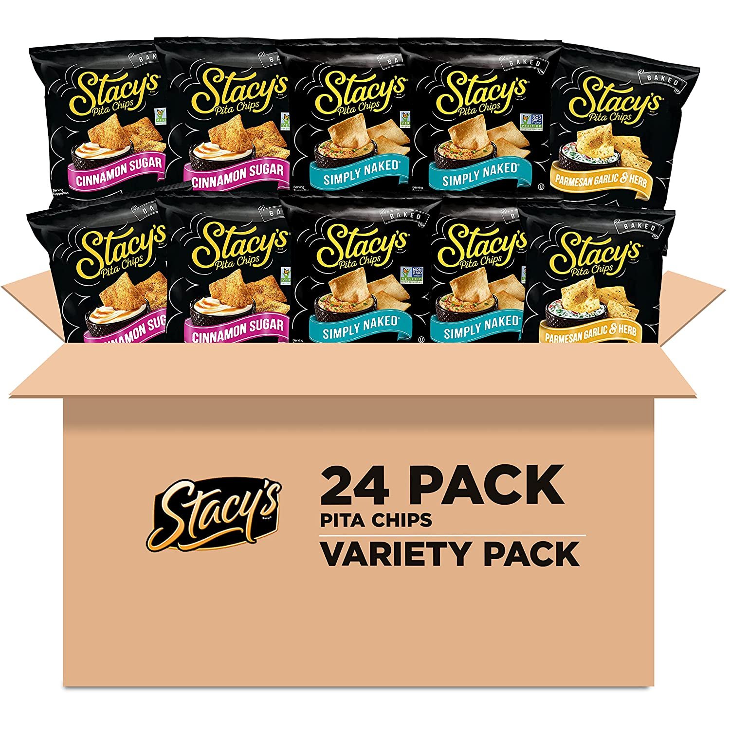 Stacy's Pita Chips Variety Pack, 1.5 Ounce (Pack of 24)