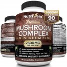 Nutrivein Mushroom Complex Supplement 2600mg - 90 Capsules - 11 Organic Mushrooms
