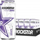 Rockstar Pure Zero Energy Drink, Grape, 16oz Cans (12 Pack) (Packaging May Vary)
