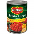 Del Monte Petite Hot Diced Tomatoes Jalapeno and Habanero, 14.5 Ounce (Pack of 12)