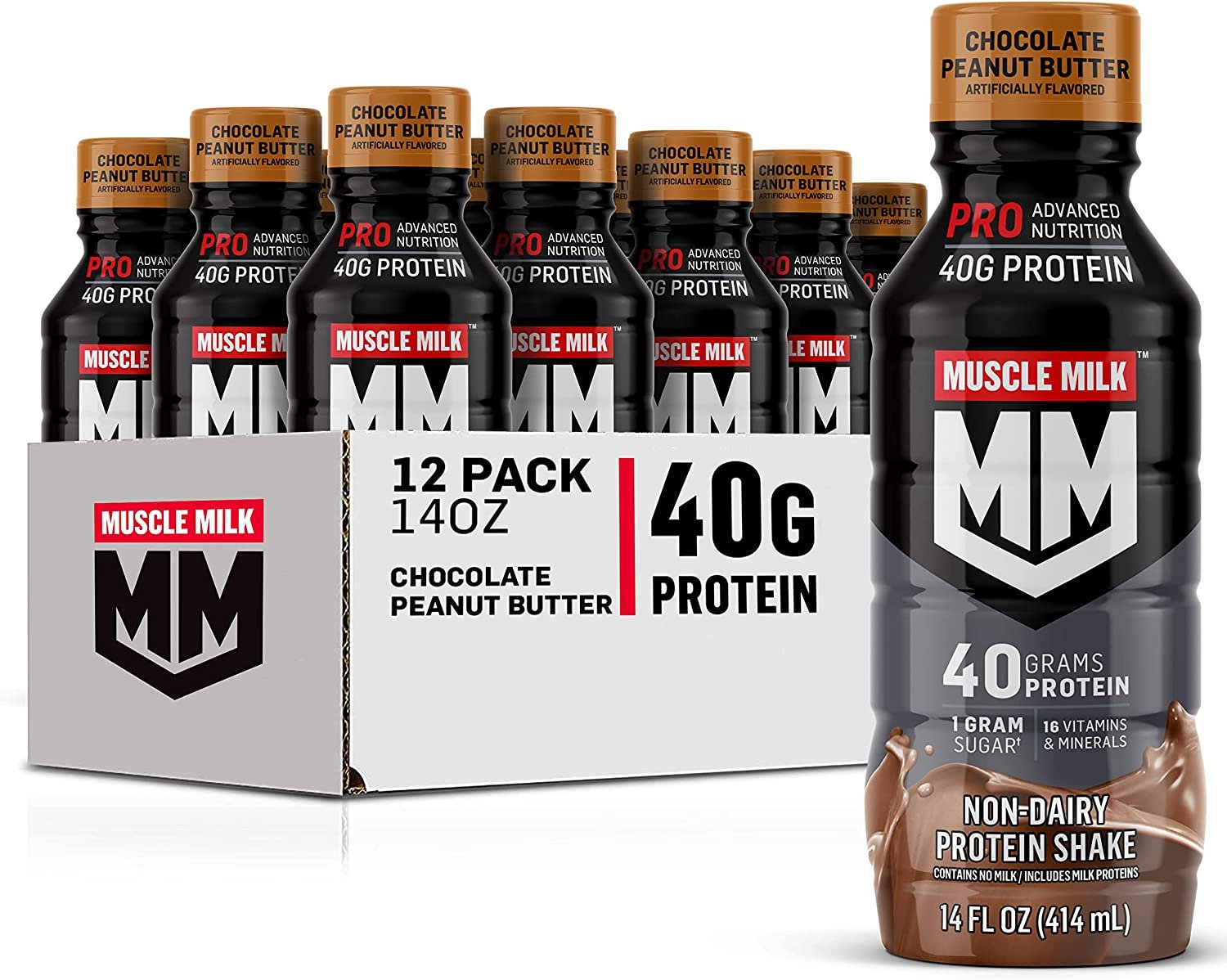 Muscle Milk Pro Series Protein, Chocolate Peanut Butter, 40g Protein ...