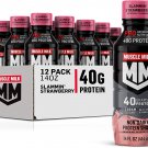 Muscle Milk Pro Advanced Nutrition Protein, 40g, Slammin' Strawberry, 14 Fl Oz Bottle, 12 Pack