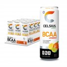 CELSIUS BCAA +Energy Sparkling Post-Workout Recovery, Tropical Twist, 12 oz, 12 Count