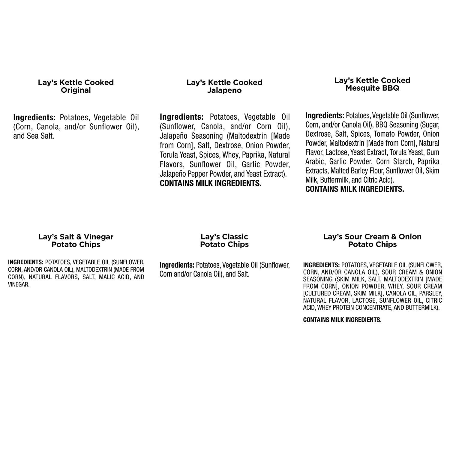 Lay's and Lay's Kettle Cooked Potato Chips Variety Pack, (40 Count)