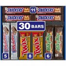 Snickers, Twix & More Full Size Chocolate Candy Bars Variety Pack, 30 pk.