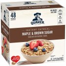 Quaker Instant Oatmeal, Maple & Brown Sugar, Individual Packets, 1.51 Ounce (Pack of 48)