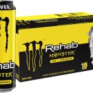 Monster Rehab Tea + Lemonade + Energy, Iced Tea, Energy Drink 15.5 Ounce (Pack of 15)