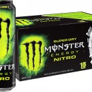 Monster Energy Nitro Super Dry, Maximum Strength, Energy Drink, 16 Fl oz, (Pack of 15)