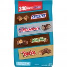 SNICKERS, TWIX, MILKY WAY & 3 MUSKETEERS Variety Pack Candy Bars, 240 Pieces Bag