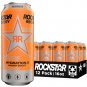 Rockstar Energy Drink with Caffeine Taurine and Electrolytes, Recovery Orange, 16 Fl Oz (Pack of 12)