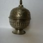 Antique Moroccan SILVER PLATED Box Hand Carved Sugar/Candy Bowl G