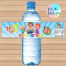 Personalized Cocomelon Water Bottle Labels