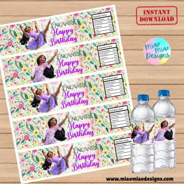 Encanto water bottle label, instant download, encanto birthday