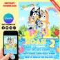 Bluey Summer Pool Party Invitation Template