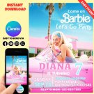 Barbie Movie Birthday Invitation Digital Template