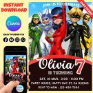 Miraculous Ladybug Birthday Invitation Digital Template