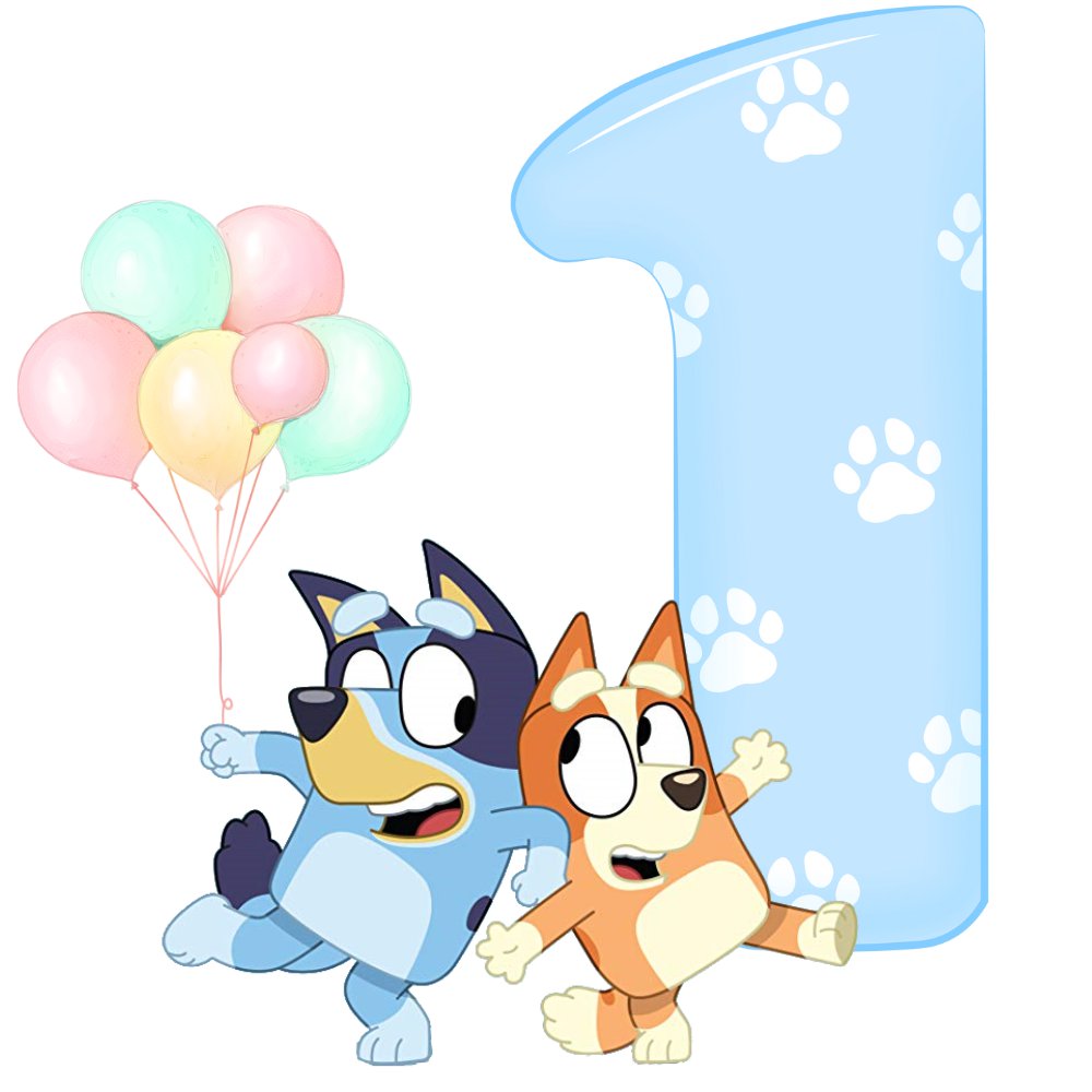Bluey Bingo Birthday 1st PNG images Clipart
