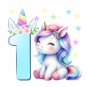 Unicorn Baby Birthday 1st PNG images Clipart