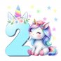 Unicorn Baby Birthday 2nd Two PNG images Clipart