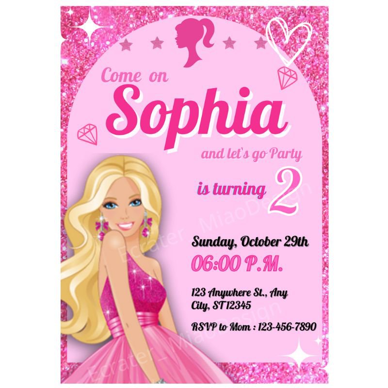 Barbie Birthday Invitation Template