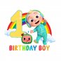 Cocomelon 1st Birthday Boy Rainbow PNG Image