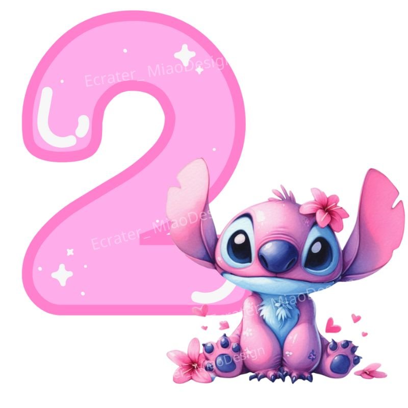Stitch Angel 2nd Birthday PNG Clipart Image