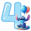 Stitch 4th Birthday PNG Clipart Image