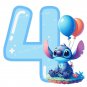 Stitch 4th Birthday PNG Clipart Image