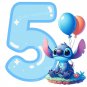 Stitch 5th Birthday PNG Clipart Image