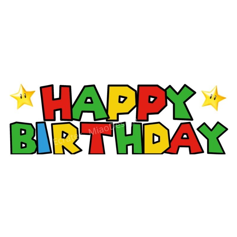Super Mario Bros Happy Birthday Logo PNG