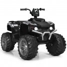 Costway 12V Kids 4-Wheeler ATV Quad Ride On Car w/ LED Lights Music USB Black