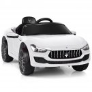 Costway 12V Maserati Licensed Kids Ride on Car w/ RC Remote Control Led Lights MP3 White