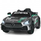 Costway 12V Mercedes Benz AMG Licensed Kids Ride On Car with Remote Control Silver Grey