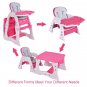 Costway 3 in 1 Baby High Chair Convertible Play Table Seat Booster Toddler Feeding Tray